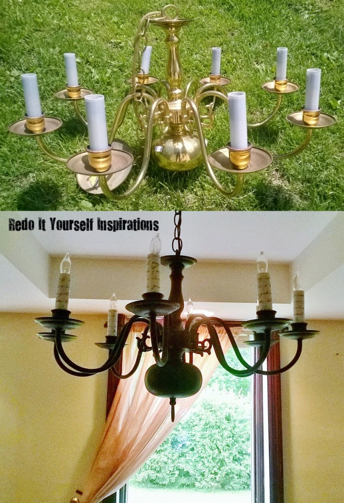 Before after redoityourself inspirations brass chandelier