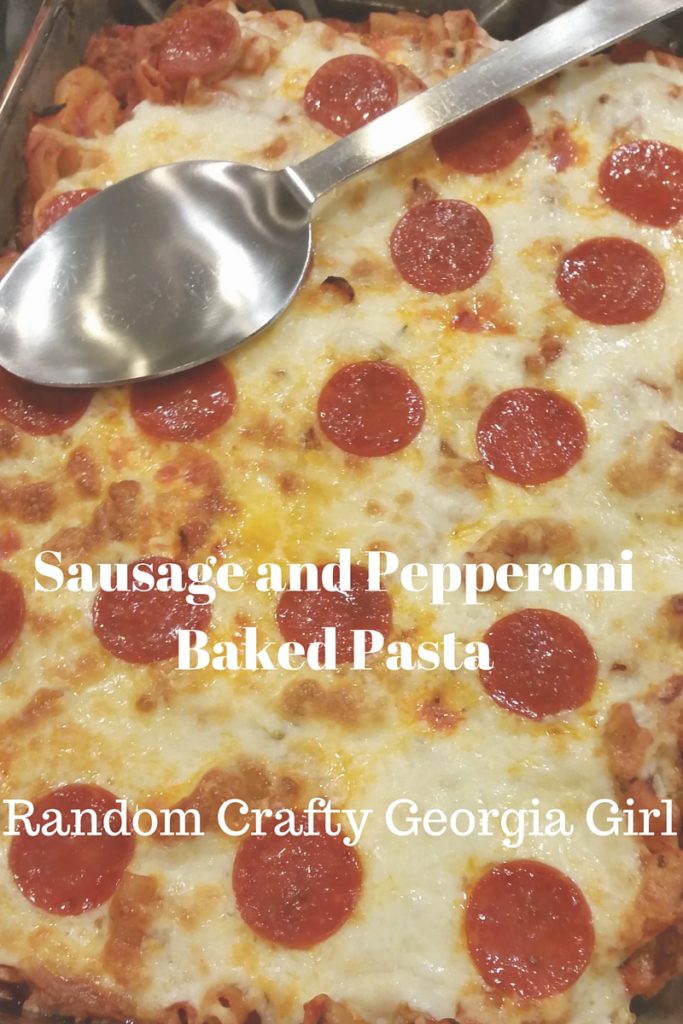 Sausage and pepperoni baked pasta